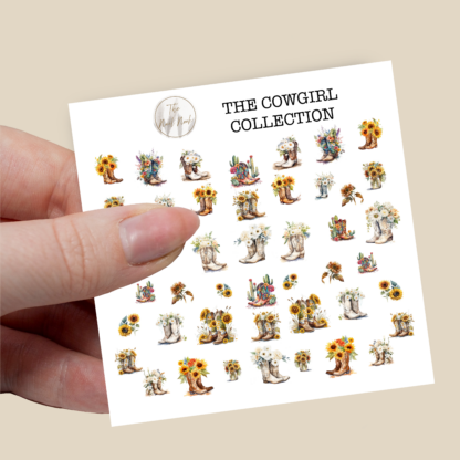 Cowgirl boots nail decals